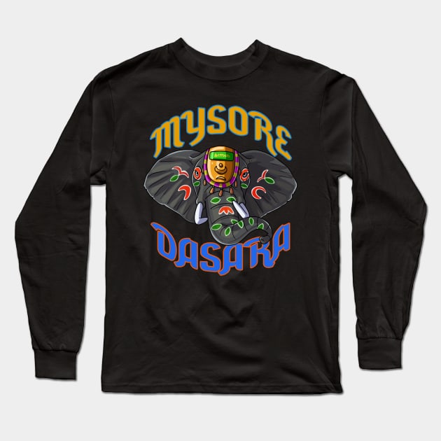 Mysore Dasara Elephant Long Sleeve T-Shirt by Noseking